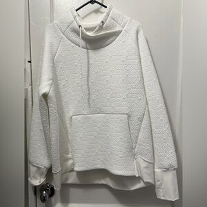 NWOT Athleta White Jacquard Elevation Jacket Pullover Sweatshirt Size XLarge